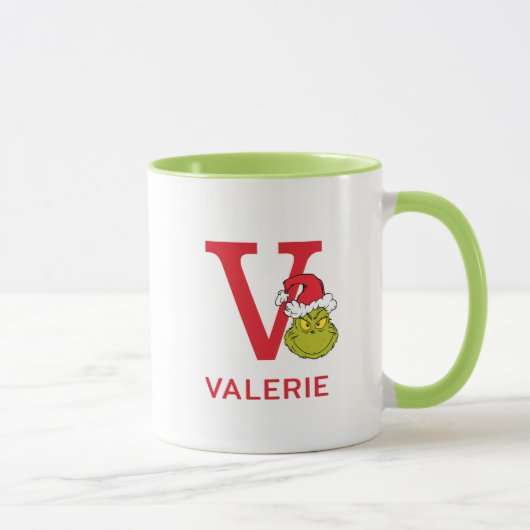 Wie Grinch Stole Weihnachten | Name und Monogramm  Tasse (Rechts)
