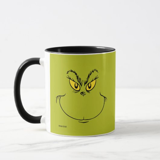 Wie grinch Stole Weihnachtsgesicht Tasse (Links)