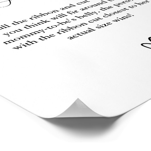 Wie groß ist das Baby Shower Game der Mama? Poster (Ecke)