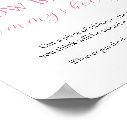 Wie groß ist das Baby Shower Game Sign für Mama? Poster (Ecke)