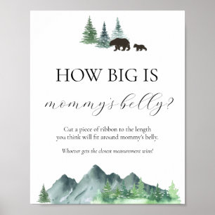 Wie groß ist das Baby Shower Game Sign für Mama? Poster