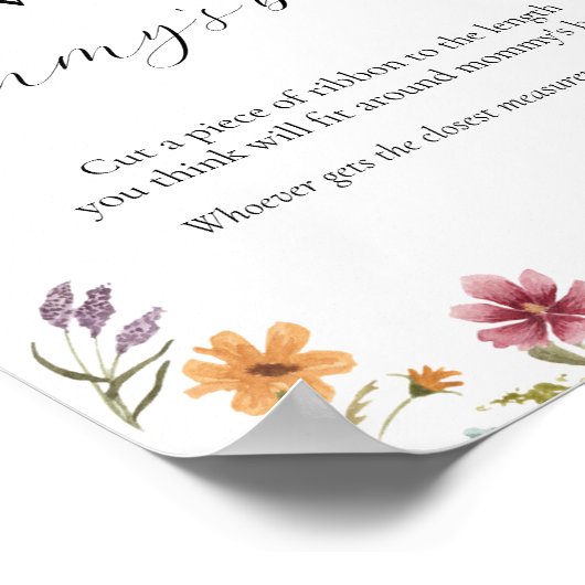 Wie groß ist das Baby Shower Game Sign für Mama? Poster (Ecke)