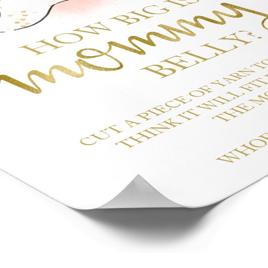 Wie groß ist das Baby Shower Game Sign für Mama? Poster (Ecke)