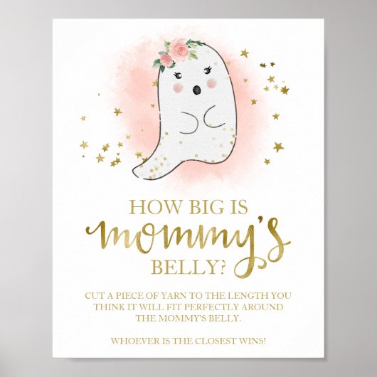 Wie groß ist das Baby Shower Game Sign für Mama? Poster (Vorne)