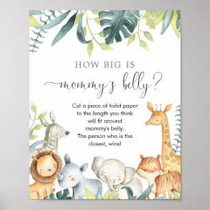 Wie groß ist das Babyduschenspiel der Mama? Poster