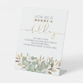 Wie groß ist das Babyduschenspiel von Mama? Sockelschild