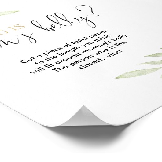 Wie groß ist das Bauchduschenspiel der Mama? Poster (Ecke)