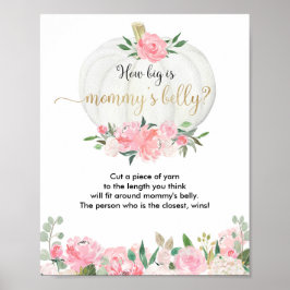 Wie groß ist das Bauchkürbis-Babyduschenspiel Poster