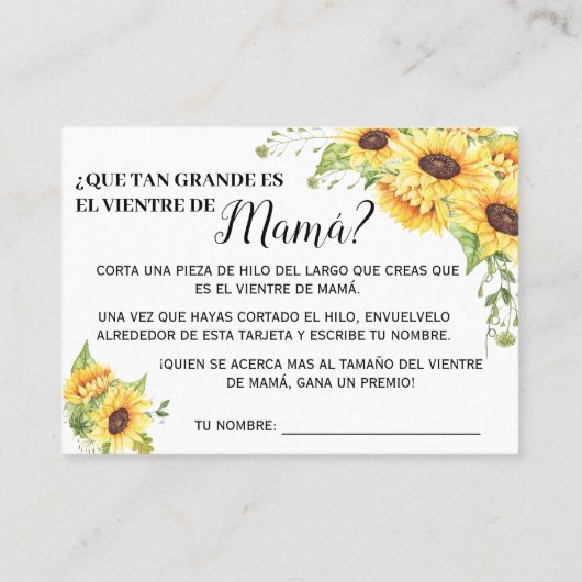 Wie groß ist die zweisprachige Duschkarte für Mami Platzkarte (Rückseite)