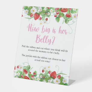 Wie groß ist ihr Bauch? Strawberry Berry Sweet Sockelschild