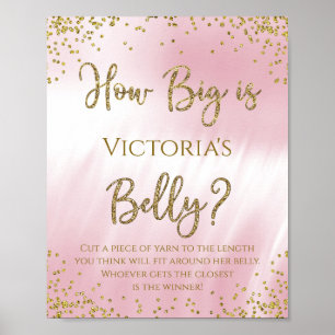 Wie groß ist Mamas Bauch Baby Shower Spiel Poster