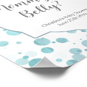 "Wie groß ist Mama's Bauch" Blue Baby Dusche Poster (Ecke)