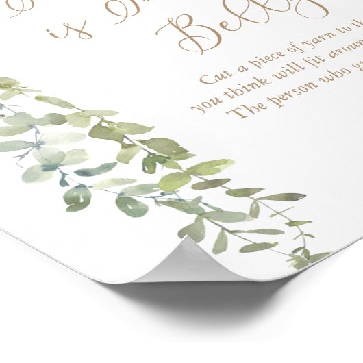 Wie groß ist Mama's Bauch Blue Balloon Baby Dusche Poster (Ecke)