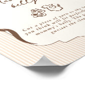 Wie groß ist Mamas Bauch Cafe Bebe Baby-Party Poster (Ecke)