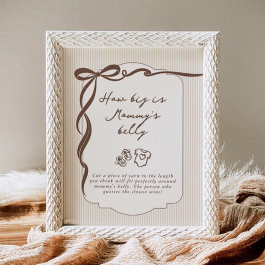 Wie groß ist Mamas Bauch Cafe Bebe Baby-Party Poster