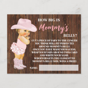 Wie groß ist Mama's Bauch Cowgirl Shower Game Card Flyer