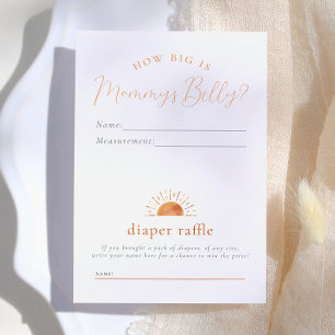Wie groß ist Mama's Bauch & Diaper Raffle Einladung