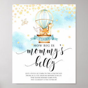 Wie groß ist Mama's Bauch-Game-Schild Heißluftball Poster