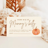 Wie groß ist Mama's Bauch Pumpkin Baby Shower Game Begleitkarte