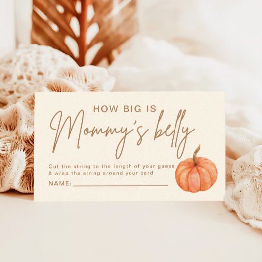 Wie groß ist Mama's Bauch Pumpkin Baby Shower Game Begleitkarte