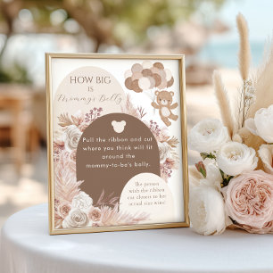 Wie groß ist Mamas Bauch Schild Teddy Bär Neutral 
