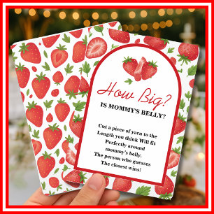 Wie groß ist Mamas Bauch Strawberry Berry Spiel Einladung