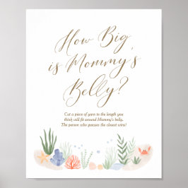 Wie groß ist Mama's Bauch unter der Sea Baby Dusch Poster
