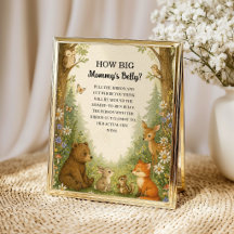 Wie groß ist Mamas Bauch Wald Baby Shower Spiel