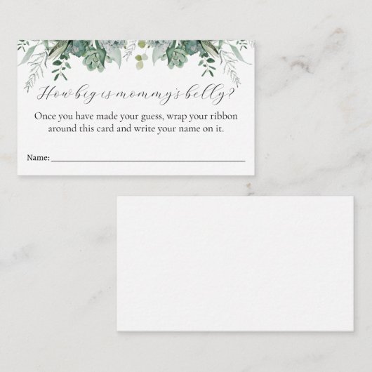 Wie groß ist Mama's Bauchjungen Duschkarte? Begleitkarte (Vorne/Hinten)