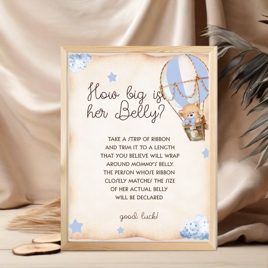 Wie groß ist Mama's Bauchjungen Duschspiel Poster