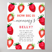 Wie groß ist Mammys Bauch? Strawberry Baby Dusche Poster (Vorne)