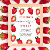 Wie groß ist Mammys Bauch? Strawberry Baby Dusche Poster