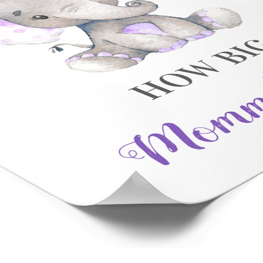 Wie groß ist Mommys Baby Elephant Baby Shower Game Poster (Ecke)