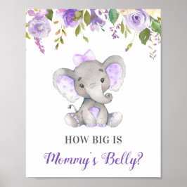 Wie groß ist Mommys Baby Elephant Baby Shower Game Poster