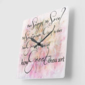 Wie großartig du bist quadratische wanduhr (Winkel)