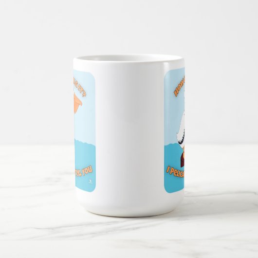Wie Gulls It Pelican Funny Toon Slogan Kaffeetasse (Mittel)