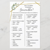 Wie gut kennen Sie Brautoptionen Duschspiel? (Rückseite)