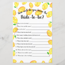 Wie gut kennen Sie Brautparty Game Lemon?