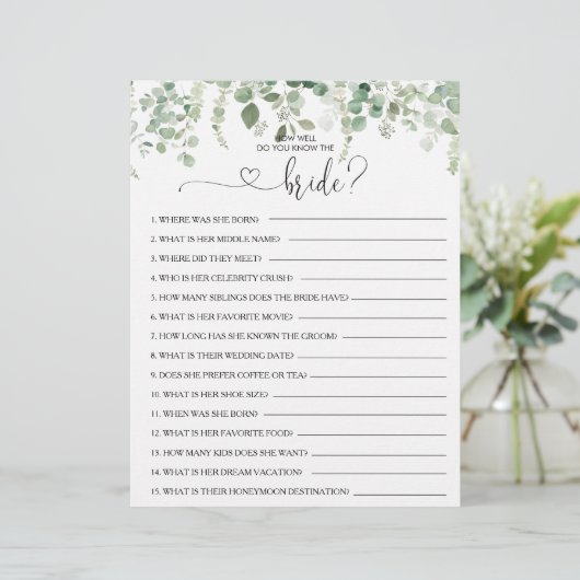 Wie gut kennen Sie das Bride Brautparty Game? (Stehend Vorderseite)