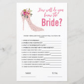 Wie gut kennen Sie das Bride Brautparty Game? (Vorderseite)