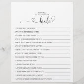 Wie gut kennen Sie das Bride Brautparty Game? (Vorderseite)