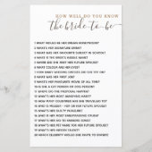 Wie gut kennen Sie das Bride Brautparty Game? (Vorderseite)