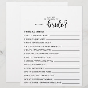 Wie gut kennen Sie das Bride Brautparty Game?