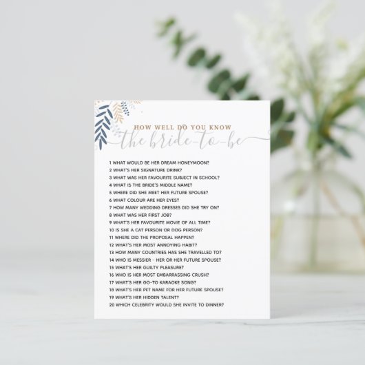 Wie gut kennen Sie das Bride Brautparty Game? (Stehend Vorderseite)