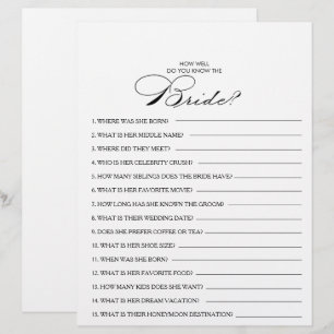 Wie gut kennen Sie das Bride Brautparty Game?