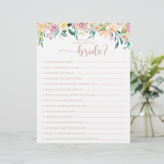 Wie gut kennen Sie das Bride Brautparty Game? (Stehend Vorderseite)