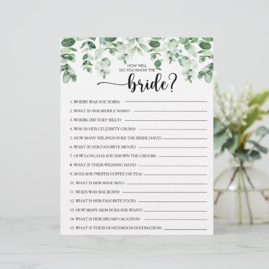 Wie gut kennen Sie das Bride Brautparty Game? (Stehend Vorderseite)