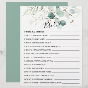 Wie gut kennen Sie das Bride Brautparty Game?