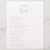 Wie gut kennen Sie das Bride Brautparty Game? (Vorderseite)