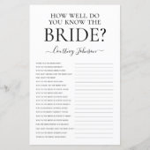 Wie gut kennen Sie das Bride Brautparty Game? (Vorderseite)